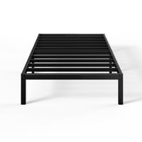 Zinus Elias metalni krevet 100x200 cm - Metalni okvir kreveta s podnicama, visina platforme 36 cm, s prostorom za odlaganje, crni 9