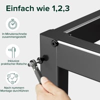 Zinus Elias metalni krevet 100x200 cm - Metalni okvir kreveta s podnicama, visina platforme 36 cm, s prostorom za odlaganje, crni 6
