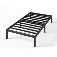 Zinus Elias metalni krevet 100x200 cm - Metalni okvir kreveta s podnicama, visina platforme 36 cm, s prostorom za odlaganje, crni 10