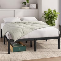 Zinus Elias metalni okvir kreveta 140x190 cm - visina 36 cm s prostorom za pohranu ispod kreveta - crni, čelični okvir za 2 osobe 2
