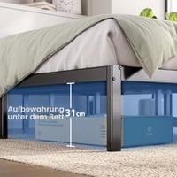 Zinus Elias metalni okvir kreveta 140x190 cm - visina 36 cm s prostorom za pohranu ispod kreveta - crni, čelični okvir za 2 osobe 4
