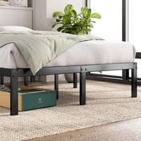 Zinus Elias metalni okvir kreveta 140x190 cm - visina 36 cm s prostorom za pohranu ispod kreveta - crni, čelični okvir za 2 osobe 9