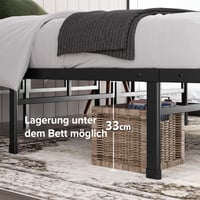 Zinus Justin metalni okvir za krevet 140x200 cm - visina 36 cm, s prostorom za pohranu ispod kreveta - crni platformski krevet 5