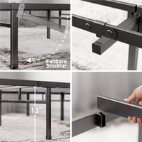 Zinus Justin metalni okvir za krevet 140x200 cm - visina 36 cm, s prostorom za pohranu ispod kreveta - crni platformski krevet 3