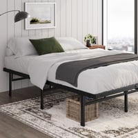 Zinus Justin metalni okvir za krevet 140x200 cm - visina 36 cm, s prostorom za pohranu ispod kreveta - crni platformski krevet 7