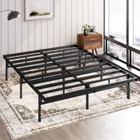 Zinus Justin metalni okvir za krevet 140x200 cm - visina 36 cm, s prostorom za pohranu ispod kreveta - crni platformski krevet 10