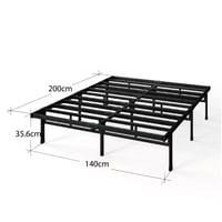 Zinus Justin metalni okvir za krevet 140x200 cm - visina 36 cm, s prostorom za pohranu ispod kreveta - crni platformski krevet 2