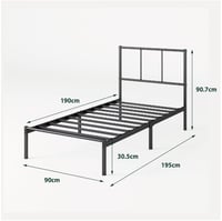 Zinus Justin fém ágykeret 90x190 cm - Fekete - Fejtámlával - 30 cm magasság - Ágy alatti — Csavarkészlet nélkül (állapot: lásd a 2. képet) 5