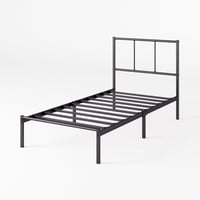 Kovová posteľ Zinus Justin s čelom a roštom – 90x200 cm, výška 35 cm – Bez potreby pružinového matraca (box spring) – Úložný priestor pod posteľou – Moderný dizajn – Čierna 7