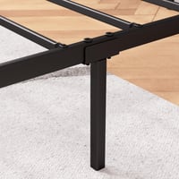 Kovová posteľ Zinus Justin s čelom a roštom – 90x200 cm, výška 35 cm – Bez potreby pružinového matraca (box spring) – Úložný priestor pod posteľou – Moderný dizajn – Čierna 6
