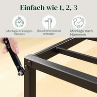 Zinus Lorelei okvir kreveta s podnicom 140x190 cm - Metalni okvir kreveta visine 36 cm s prostorom za pohranu - crni 8