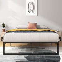Zinus Lorelei okvir kreveta s podnicom 140x190 cm - Metalni okvir kreveta visine 36 cm s prostorom za pohranu - crni 1