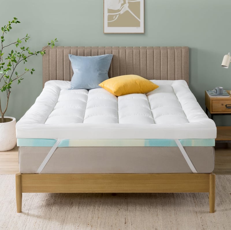 Chránič matraca Zinus topper 135x190 cm, hrúbka 10 cm, priedušná pena, stredná tvrdosť, mäkký a priedušný poťah, certifikát Oeko-Tex