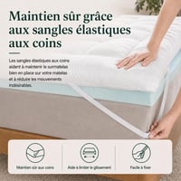 Chránič matraca Zinus z viskoelastickej pamäťovej peny 90x190 cm, hrúbka 10 cm, otvorená bunková štruktúra, ergonomický, priedušný, prateľný poťah, biely 9