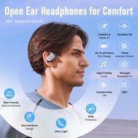 Căști True Wireless ZIPFORCE, Open-Ear Bluetooth 5.4, 4 microfoane, anulare a zgomotului ENC, control tactil, rezistență la apă IPX6, headset TWS ușor, albastru 2