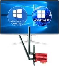 Ziyituod WLAN kártya Intel AX210 WiFi 6 PCIe, Bluetooth 5.2, tri sávos 5400 Mbps 6G 5G 2.4G, Windows 11 10 64 bit 9