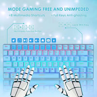 ZIYOU LANG AK33 TKL 80% Kék Mechanikus Gaming Billentyűzet RGB LED, 82 Gomb + Egér Szett 4