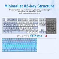 ZIYOU LANG AK33 TKL 80% Kék Mechanikus Gaming Billentyűzet RGB LED, 82 Gomb + Egér Szett 6