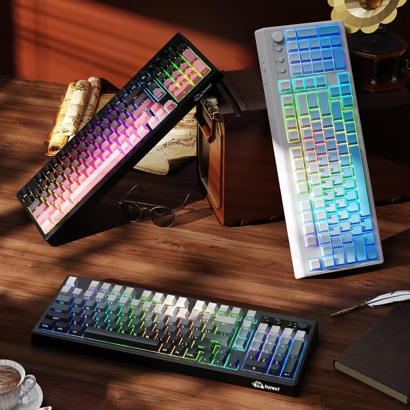 ZIYOU LANG K100 Wireless Gaming Billentyűzet, Tri-Mode, RGB Háttérvilágítás, 102 Gomb, 4000mAh