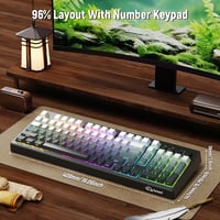 ZIYOU LANG K100 Wireless Gaming Billentyűzet, Tri-Mode, RGB Háttérvilágítás, 102 Gomb, 4000mAh 8