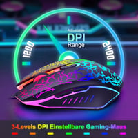 ZIYOU LANG QWERTZ Német Gamer Billentyűzet Egér Szett RGB LED Világítás 2400 DPI PC PS5 PS4 Xbox 4