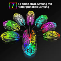 ZIYOU LANG QWERTZ Német Gamer Billentyűzet Egér Szett RGB LED Világítás 2400 DPI PC PS5 PS4 Xbox 6