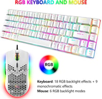 ZIYOU LANG RGB Gaming Billentyűzet és Egér Szett, 68 Gomb, Kék Switch, Mechanikus 2
