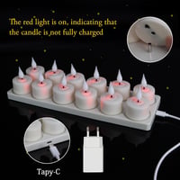 ZIYOUDOLI 12 db Újratölthető LED Gyertya Távirányítóval és Időzítővel USB Töltéssel 5