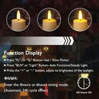 ZIYOUDOLI 12 db USB-s Tölthető LED Gyertya Távirányítóval Dimmelhető Meleg Fehér 5