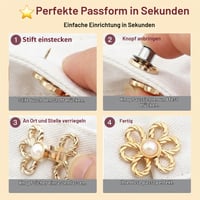 zizitips Set 6 Nasturi de Pantaloni Reglabili Fără Coasere, Clemă de Ajustare pentru Talie, Dispozitiv de Fixare pentru Blugi și Fuste, Argintiu Auriu Antracit, 3 Culori 6