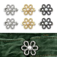 zizitips Set 6 Nasturi de Pantaloni Reglabili Fără Coasere, Clemă de Ajustare pentru Talie, Dispozitiv de Fixare pentru Blugi și Fuste, Argintiu Auriu Antracit, 3 Culori 2