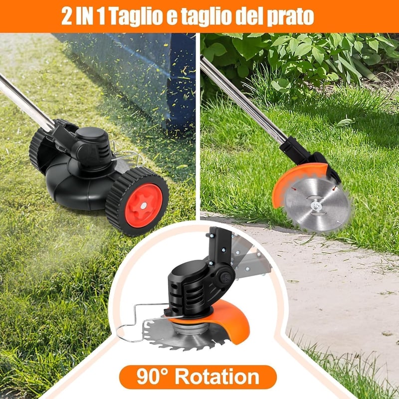 ZJS Akkumulátoros Fűnyíró Könnyű Kefe Vágó 4.0Ah Teleskópos Nyéllel 33-47cm