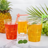 ZkateTrade 50 ks tvrdých plastových pohárov so zlatými trblietkami, 300 ml, priehľadné opakovane použiteľné párty poháre na svadbu, narodeninovú oslavu, párty 6