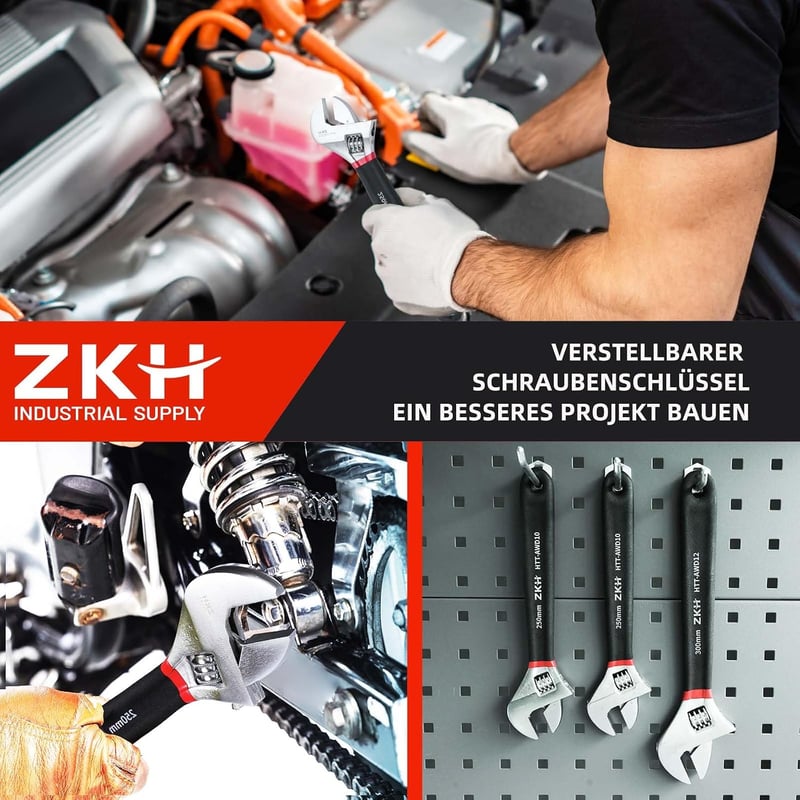 ZKH 150 mm állítható villáskulcs króm vanádium acél, max 20 mm állkapocsnyílás