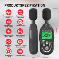 ZKH Digitális Hangerőmérő 30-130dB LCD Kijelzővel Zajmérő 2