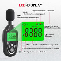 ZKH Digitális Hangerőmérő 30-130dB LCD Kijelzővel Zajmérő 3