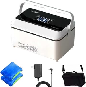 Geantă frigorifică electrică pentru insulină ZKSCool, 2-8°C, afișaj LCD pentru temperatură, baterie 13600 mAh, pentru mașină, călătorii, exterior, negru, cu mâner