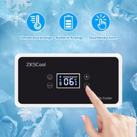 Geantă frigorifică electrică pentru insulină ZKSCool, 2-8°C, afișaj LCD pentru temperatură, baterie 13600 mAh, pentru mașină, călătorii, exterior, negru, cu mâner 3