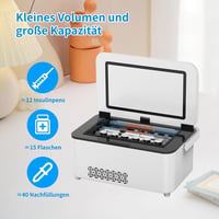 Geantă frigorifică electrică pentru insulină ZKSCool, 2-8°C, afișaj LCD pentru temperatură, baterie 13600 mAh, pentru mașină, călătorii, exterior, negru, cu mâner 4