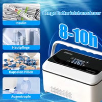 Geantă frigorifică electrică pentru insulină ZKSCool, 2-8°C, afișaj LCD pentru temperatură, baterie 13600 mAh, pentru mașină, călătorii, exterior, negru, cu mâner 2