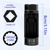 ZKTOOL 21 mm lengéscsillapító és felfüggesztés rögzítőanya betétszett dugókulcs kiszedő szerszám 6