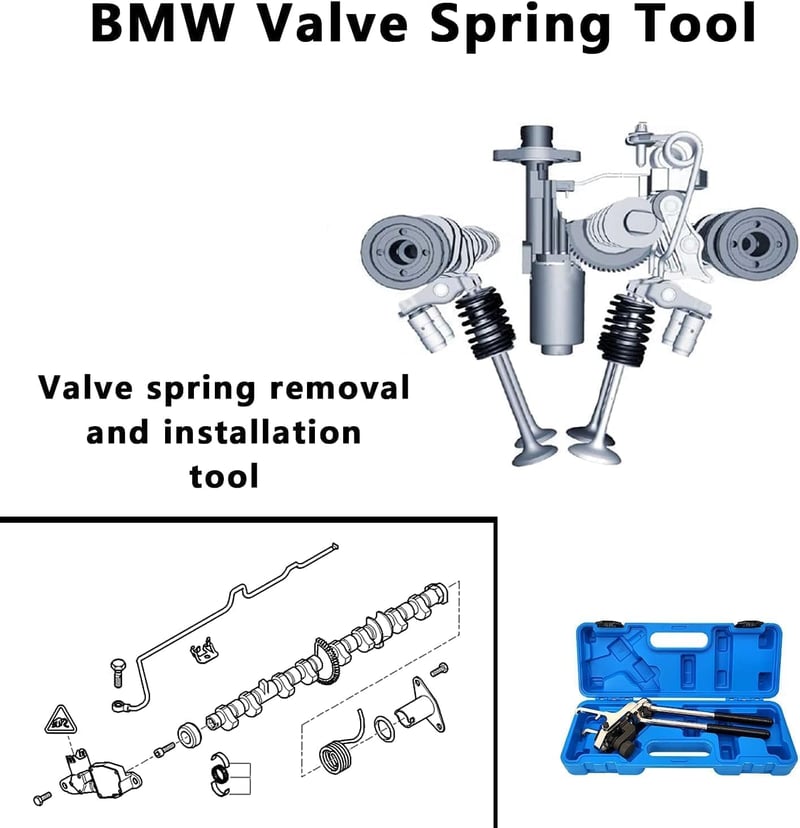 ZKTOOL Szelep Rugófeszítő Szerszámkészlet BMW N13 N20 N26 N51 N52 N53 N54 N55 Motorokhoz - Szelepnyomó Rugó Eltávolító Eszköz
