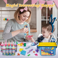 Set creativ ZLDHMA Aqua Gelz cu 50 de piese pentru copii, 100 ml, 20 de culori, gel magic 3D pentru apă, set de bricolaj, cadou pentru fete și băieți de 3 ani 5