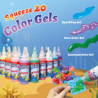 Set creativ ZLDHMA Aqua Gelz cu 50 de piese pentru copii, 100 ml, 20 de culori, gel magic 3D pentru apă, set de bricolaj, cadou pentru fete și băieți de 3 ani 6