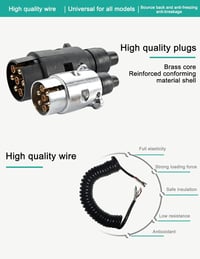 ZLXHDL 299cm Utánfutó Adapter 13-13 Pin Spirálkábel Sárgaréz Csatlakozó 2