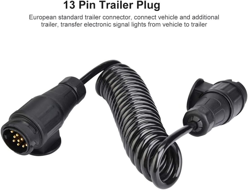 ZLXHDL 299cm Utánfutó Adapter 13-13 Pin Spirálkábel Sárgaréz Csatlakozó