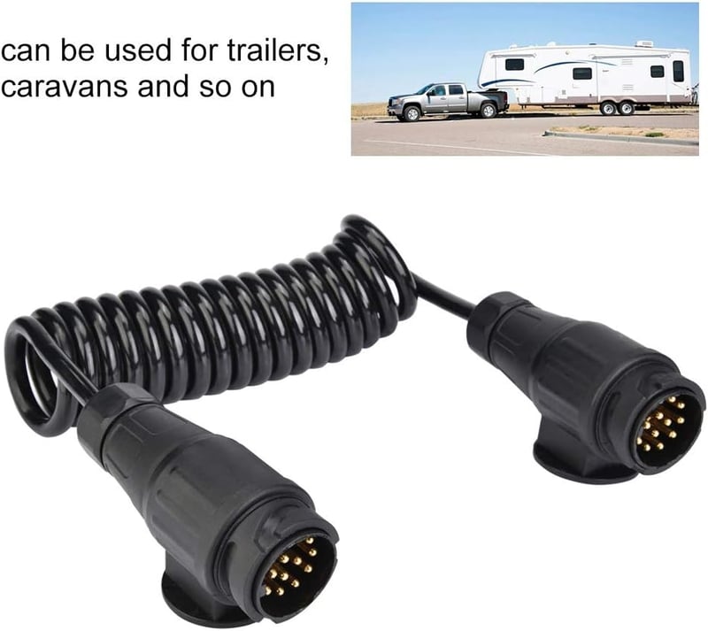 ZLXHDL 299cm Utánfutó Adapter 13-13 Pin Spirálkábel Sárgaréz Csatlakozó