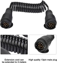 ZLXHDL 299cm Utánfutó Adapter 13-13 Pin Spirálkábel Sárgaréz Csatlakozó 4