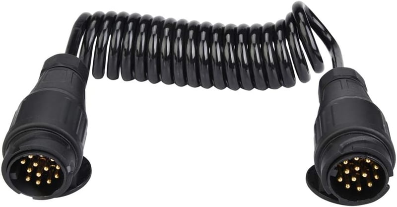 ZLXHDL 299cm Utánfutó Adapter 13-13 Pin Spirálkábel Sárgaréz Csatlakozó