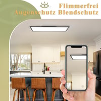 ZMH LED stropné svietidlo 120x30 cm stmievateľné, ploché, obdĺžnikové, čierne, 40W, denná biela, s diaľkovým ovládaním, do kancelárie, kuchyne, chodby, obývačky, spálne 5